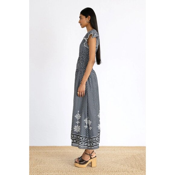 Banjanan Aurelia Victorian Gingham Maxi Dress Midnight Size M NWT - Picture 5 of 16